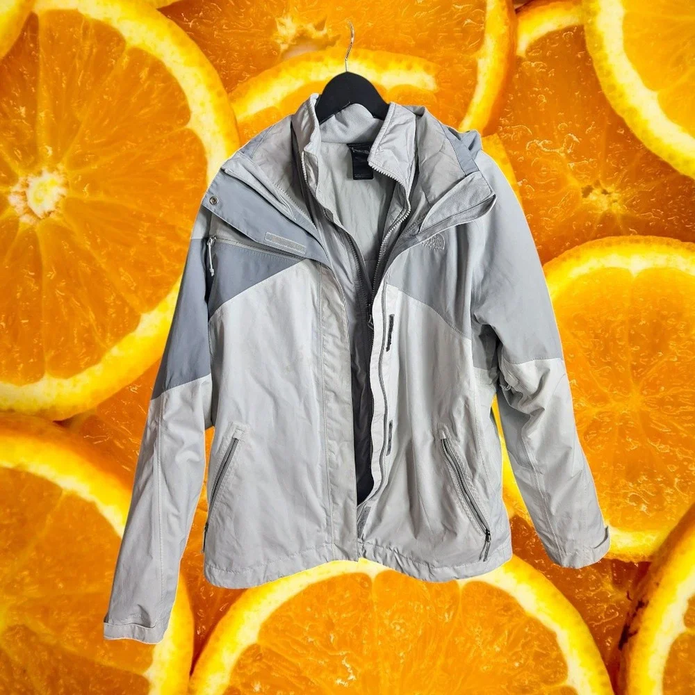 The North‎ Face Windbreaker Jacket Lightweight Full Zip Gray XL